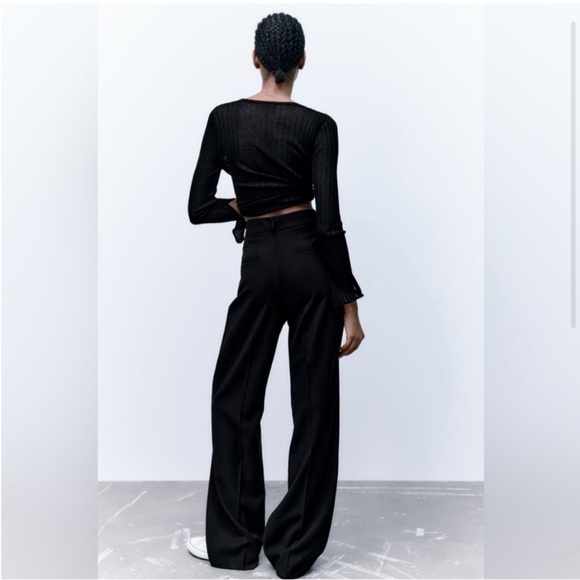 Zara limited edition Elegant Black flared black trouser - Picture 3 of 6